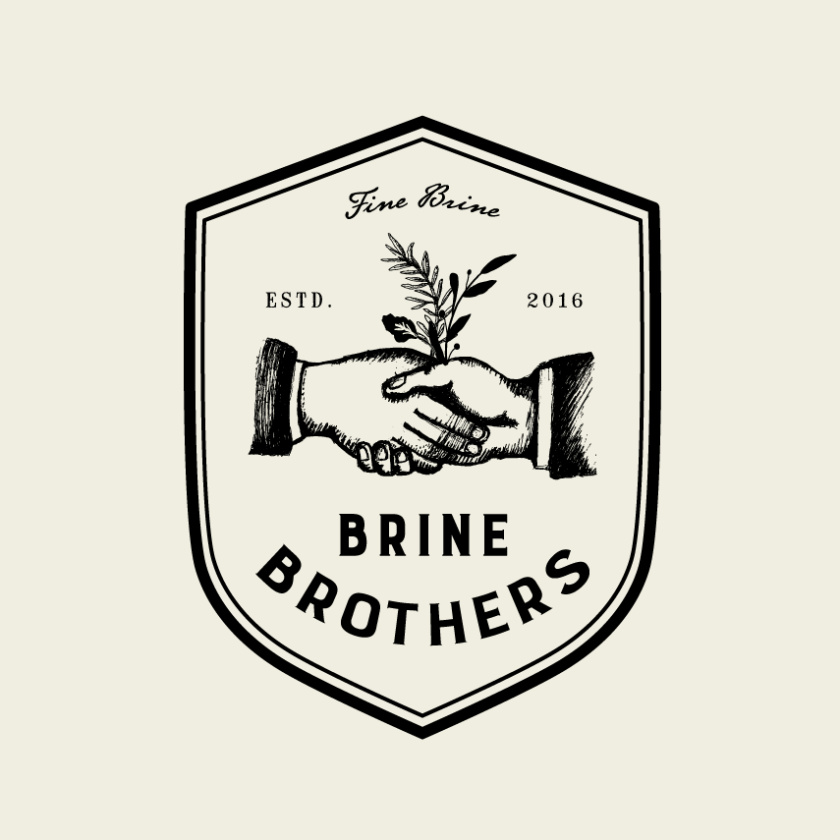 復(fù)古徽章徽標(biāo)logo設(shè)計(jì)-握手Brine Brothers 徽標(biāo)logo