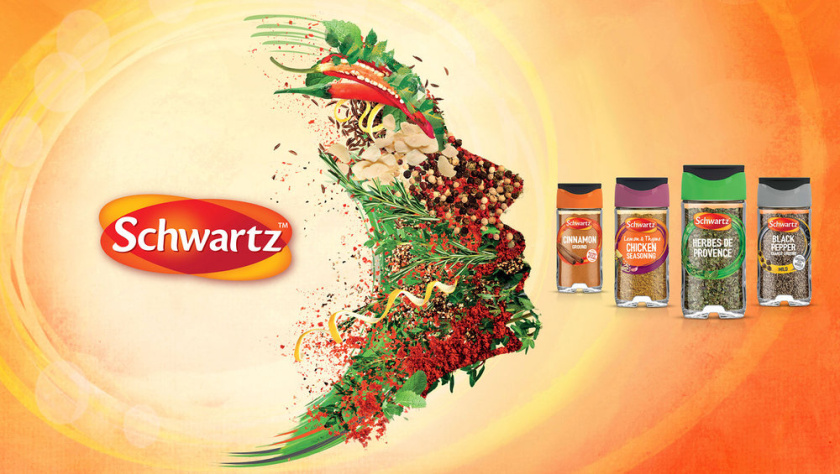 Schwartz 調(diào)料品包裝設(shè)計(jì)，展現(xiàn)了“味道，顏色和質(zhì)地”