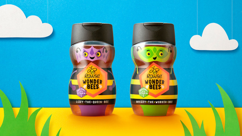 IP品牌策劃案例：Rowse Wonder Bees兒童蜂蜜包裝設(shè)計，兩個超級蜜蜂英雄吉祥物