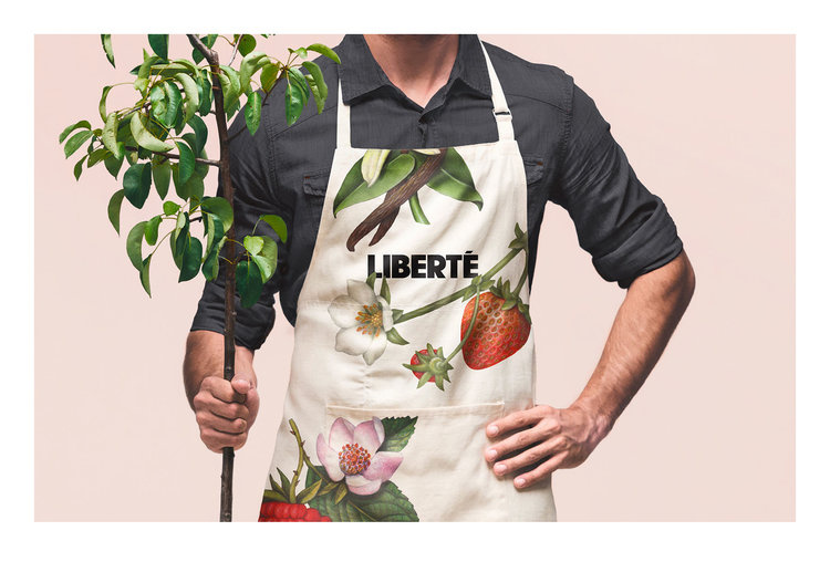 加拿大有機(jī)酸奶Liberté品牌包裝設(shè)計，來自植物學(xué)書籍插圖