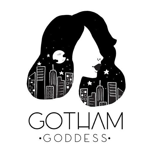 大膽，勇敢和美麗的女性標(biāo)志設(shè)計-Gotham Goddess 女人與樓標(biāo)志設(shè)計