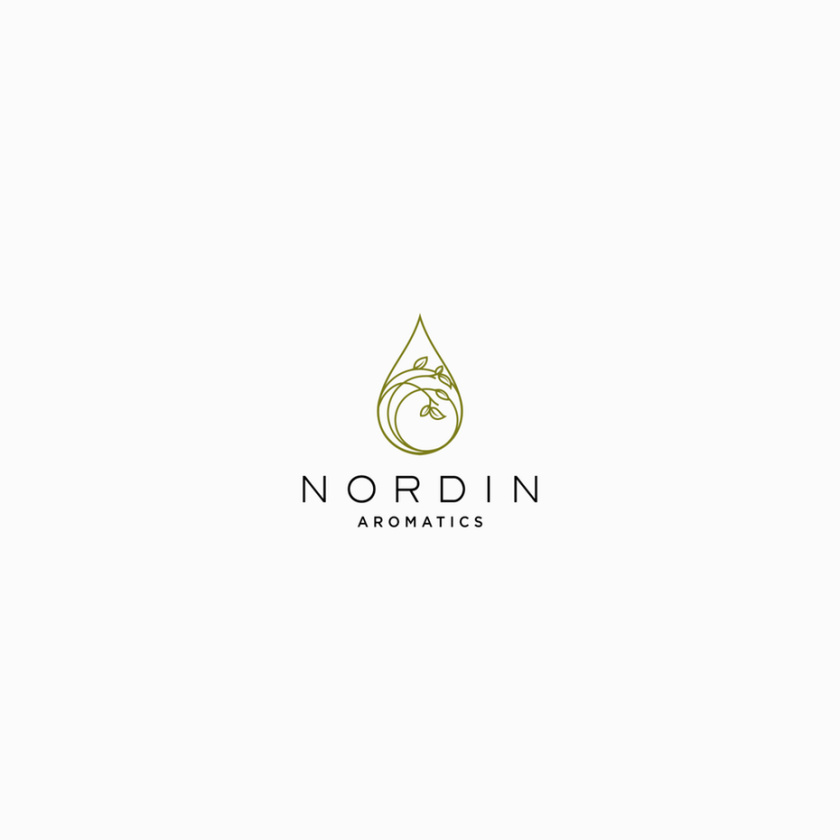 中性現(xiàn)代風(fēng)格標(biāo)志設(shè)計-Nordin Aromatics 水滴花朵標(biāo)志設(shè)計