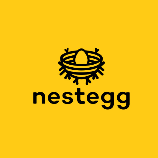 黃色背景標(biāo)志設(shè)計(jì)-Nestegg標(biāo)志logo設(shè)計(jì)