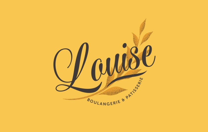 經(jīng)典或質(zhì)樸的黃色標(biāo)志-Louise Boulangerie和Patisserie標(biāo)志logo設(shè)計(jì)
