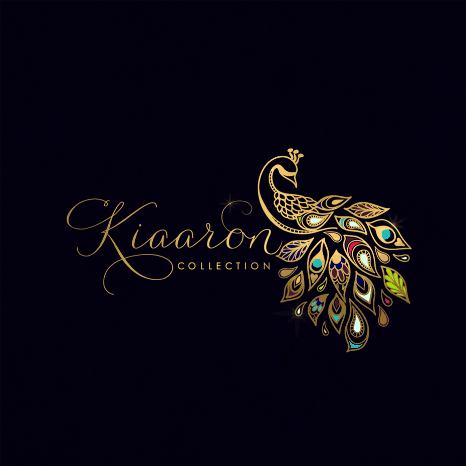 豪華黃金logo設(shè)計-Kiaaron Collection標(biāo)志設(shè)計