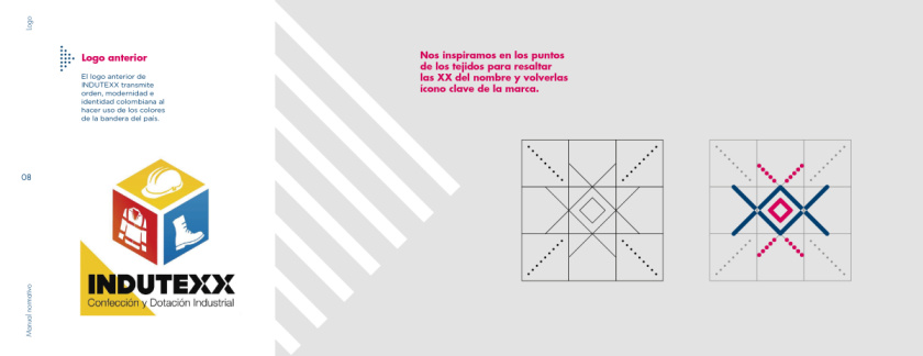 Indutexx 紡織面料品牌vi設(shè)計logo設(shè)計，幾何線條風格