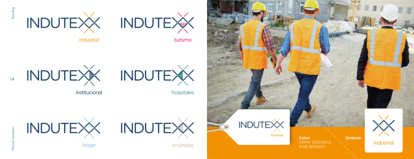 Indutexx 紡織面料品牌vi設(shè)計logo設(shè)計，幾何線條風格