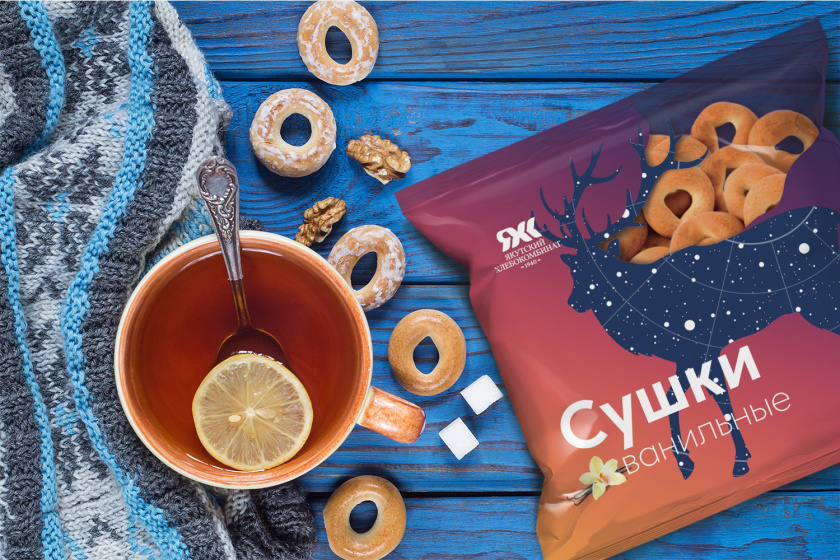 Yakut 袋裝面包烘培產(chǎn)品包裝設(shè)計(jì)，動(dòng)物星空北極光圖形