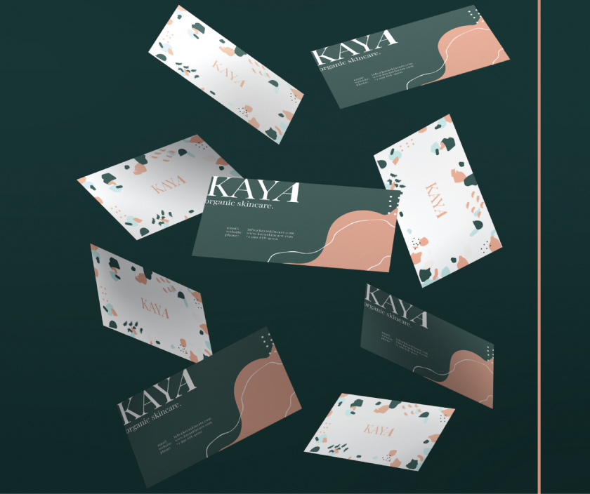Kaya 有機護膚品包裝設(shè)計，很藝術(shù)的水磨石圖案