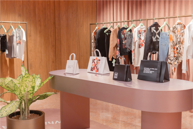 Off-White精品女裝服飾店鋪空間設(shè)計，洋溢粉紅色女性氣息