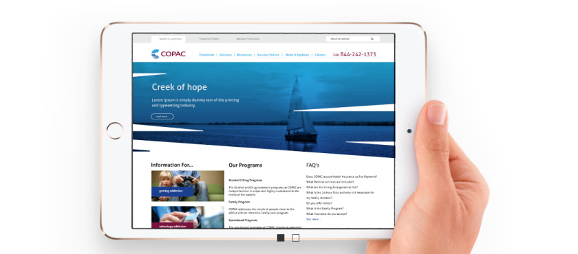美國最古老醫(yī)療康復(fù)中心COPAC品牌形象重塑-logo與vi設(shè)計,突出密西西比河的波浪狀圖案 美國最古老醫(yī)療康復(fù)中心COPAC品牌形象重塑-logo與vi設(shè)計,突出密西西比河的波浪狀圖案