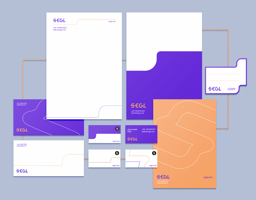 vi設(shè)計(jì)欣賞：Segl 室內(nèi)涂裝公司品牌vi視覺形象設(shè)計(jì)，階梯符號(hào)+明亮色塊