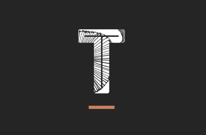 Tiosk茶飲餐飲品牌形象設計，水墨線條畫風格