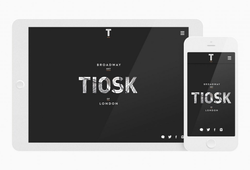 Tiosk茶飲餐飲品牌形象設計，水墨線條畫風格