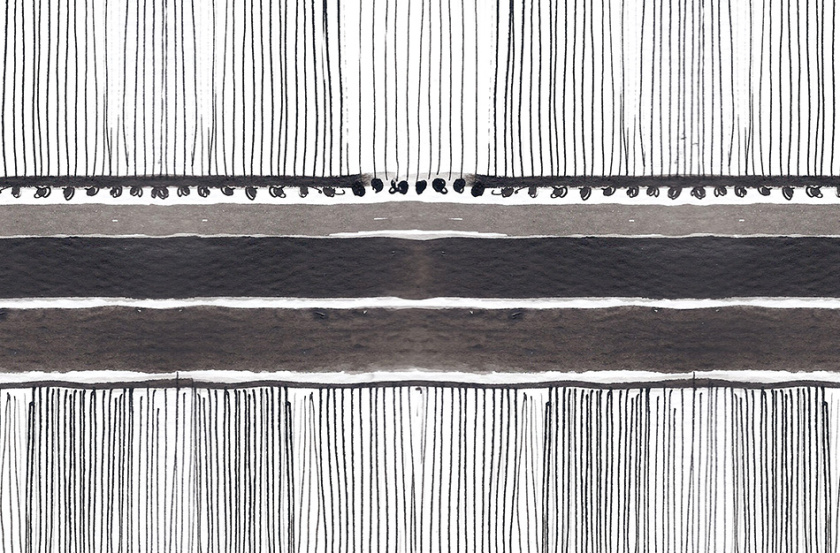 Tiosk茶飲餐飲品牌形象設計，水墨線條畫風格