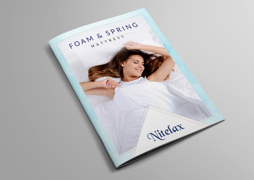 nitelax床墊畫冊設(shè)計，左右布局風(fēng)格