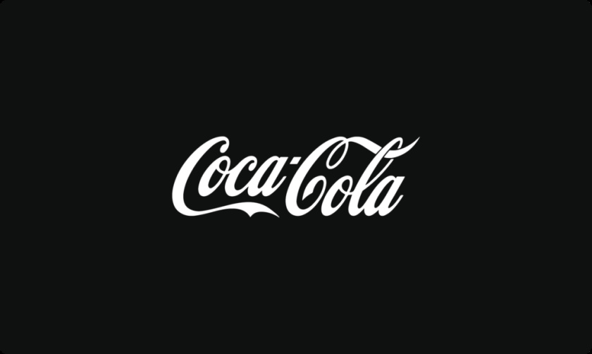 黑色和白色的標(biāo)志性可口可樂logo