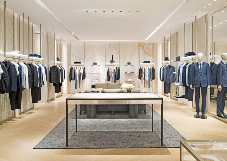 迪奧精品男裝專賣店空間設(shè)計(jì)，簡約精致風(fēng)格