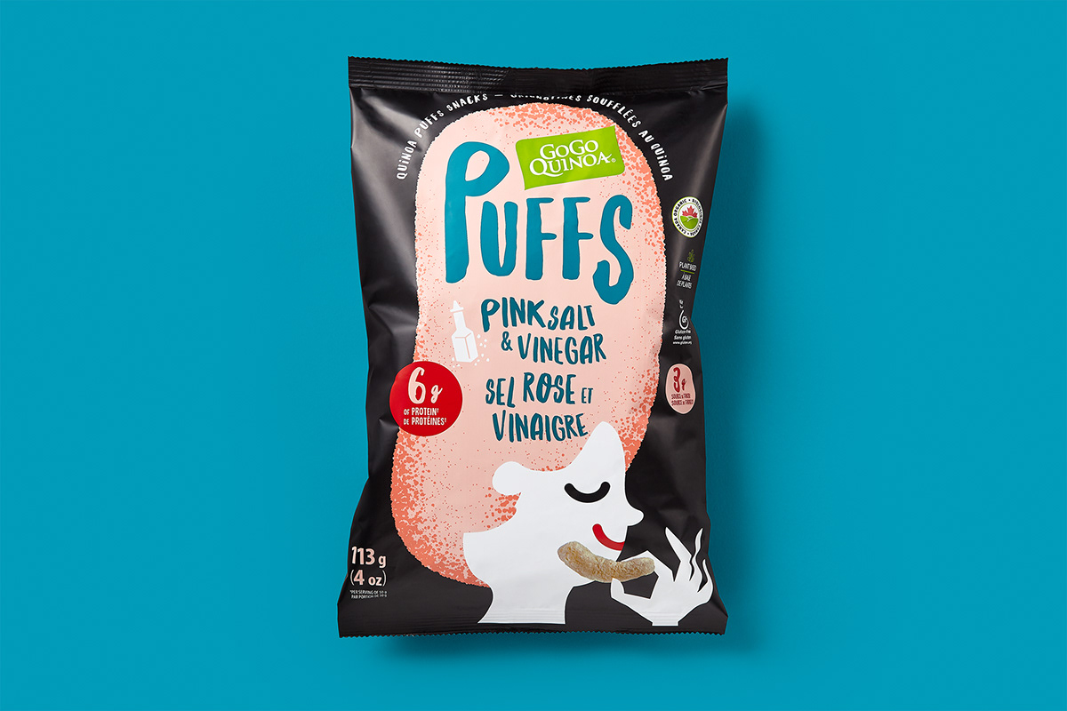 Puffs 休閑小零食包裝設(shè)計(jì)，夸張有趣的插畫