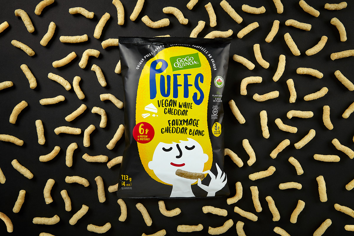 Puffs 休閑小零食包裝設(shè)計(jì)，夸張有趣的插畫