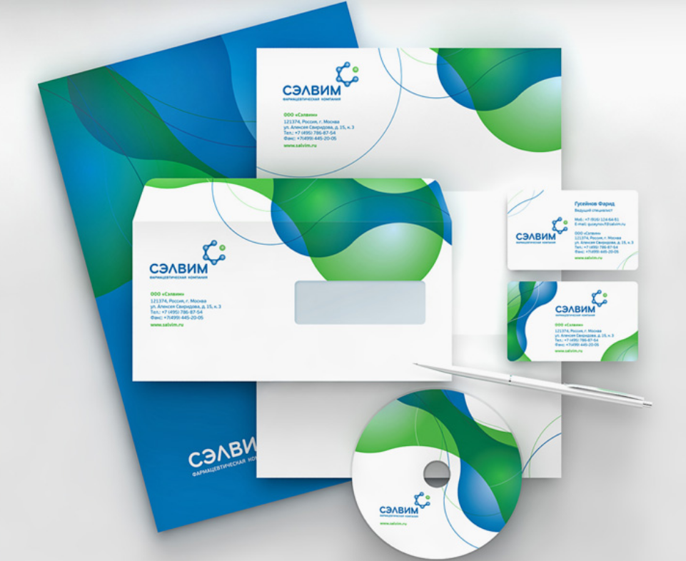 醫(yī)藥品牌設(shè)計(jì)：Salvim制藥公司企業(yè)logo設(shè)計(jì)vi設(shè)計(jì)，基因分子鍵元素+字母C