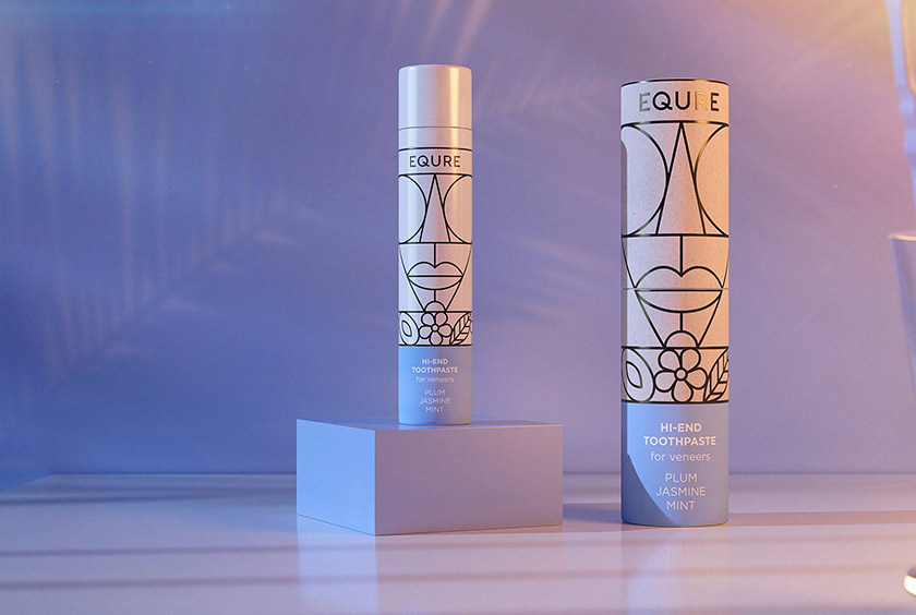 EQURE 牙膏與口腔牙齒護(hù)理產(chǎn)品品牌形象策劃與包裝設(shè)計，源于線條裝飾藝術(shù)風(fēng)格