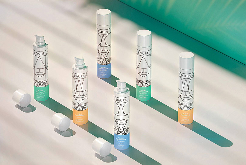 EQURE 牙膏與口腔牙齒護(hù)理產(chǎn)品品牌形象策劃與包裝設(shè)計，源于線條裝飾藝術(shù)風(fēng)格