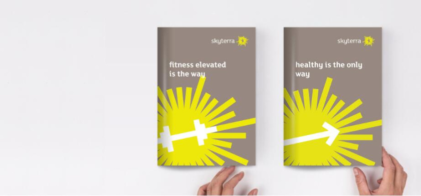 SKYTERRA健康減肥養(yǎng)生中心品牌形象重塑-logo設計vi設計，活力射線+人體元素