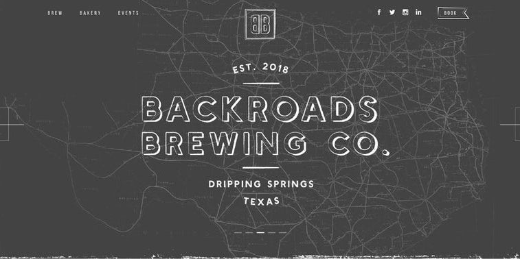 幽靈字母-Backroads Brewing Co.網頁設計