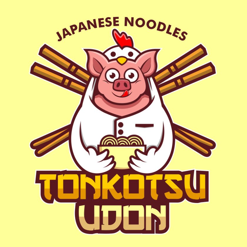 Tonkotsu烏冬面動(dòng)物標(biāo)志設(shè)計(jì)