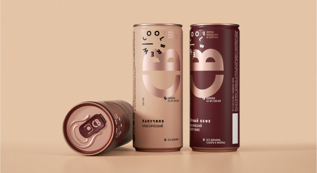 CoolBrew冷釀灌裝咖啡包裝設(shè)計，以品牌字母設(shè)計包裝圖案傳達愉悅和凸顯品牌