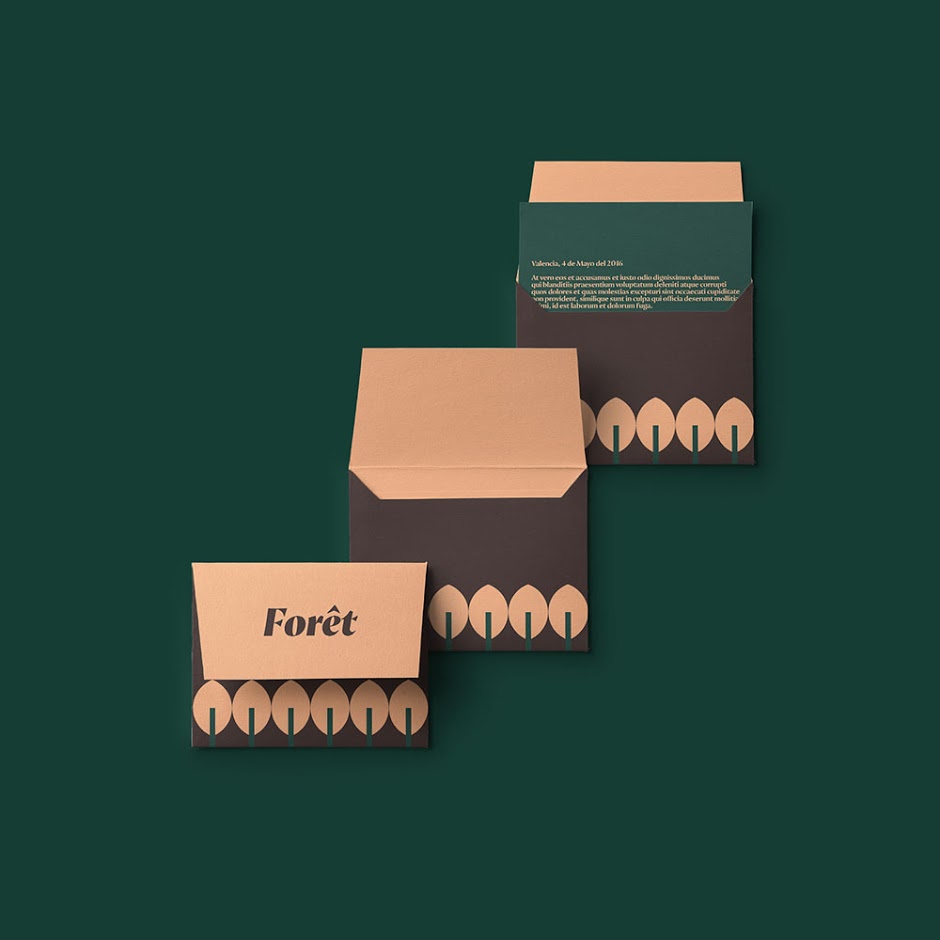 FORêT杏桃水果品牌設(shè)計(jì)，采用森林樹木的抽象圖形