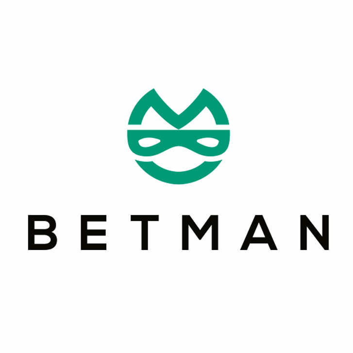 帶有文字“betman”的蒙面的抽象綠色圖像logo設計
