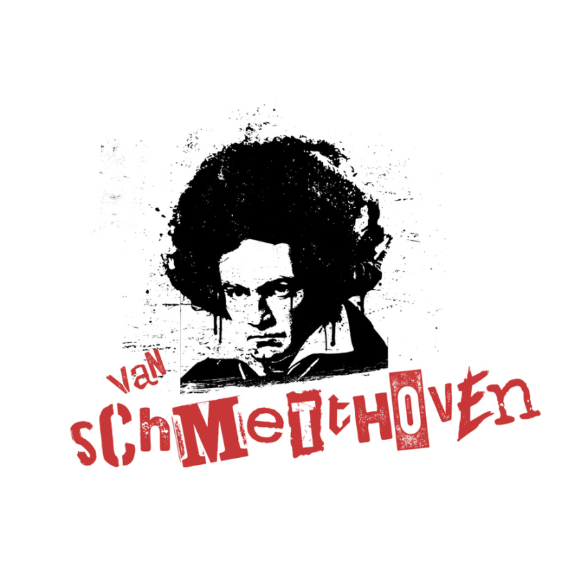 模特藝術(shù)風格的貝多芬與非洲的形象和文字“范schmetthoven”logo設計