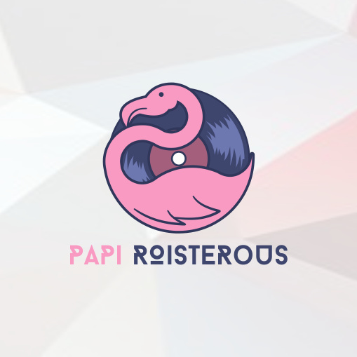 火烈鳥奠定了與文本“papi roisteroos”的記錄logo設計