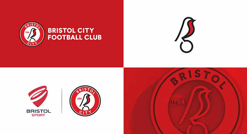 Bristol City足球俱樂部知更鳥新logo設(shè)計，讓品牌充滿視覺識別性