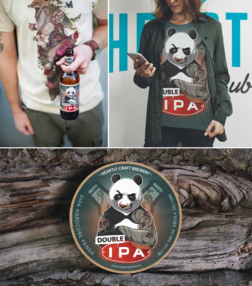 俄羅斯Heartly Brewery淡啤酒包裝設計，20款動物英雄角色插畫引發(fā)靈魂躁動