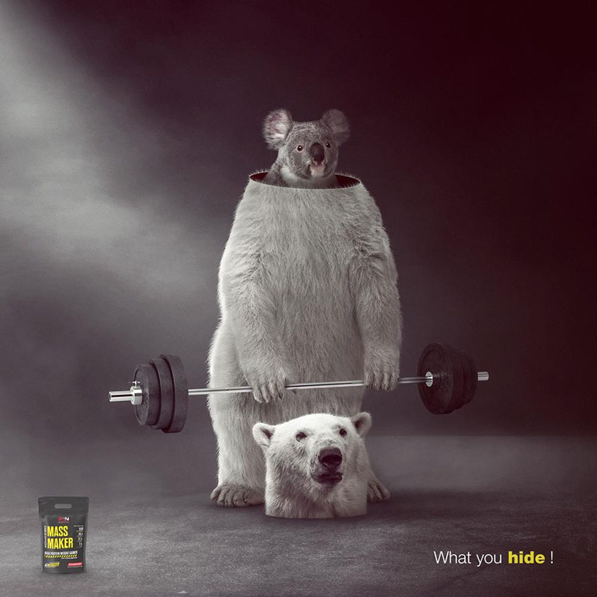 Advanced Sports Nutrition高級運動營養(yǎng)食品平面廣告設計，在對比中逆襲身材