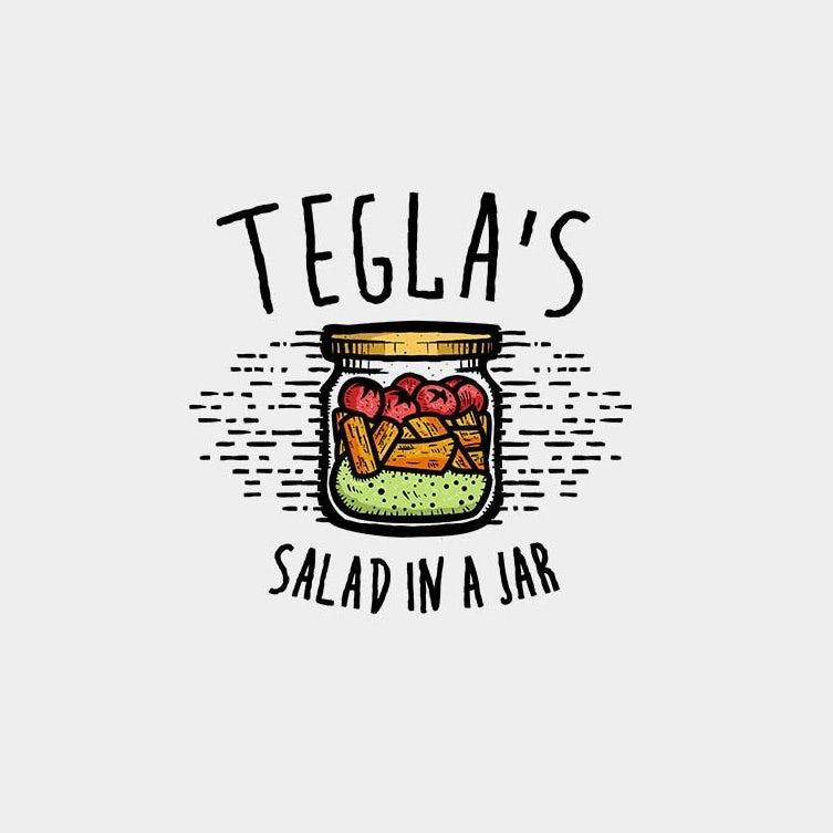 可愛的美味logo設(shè)計-菜的五顏六色的收藏在一個玻璃瓶子