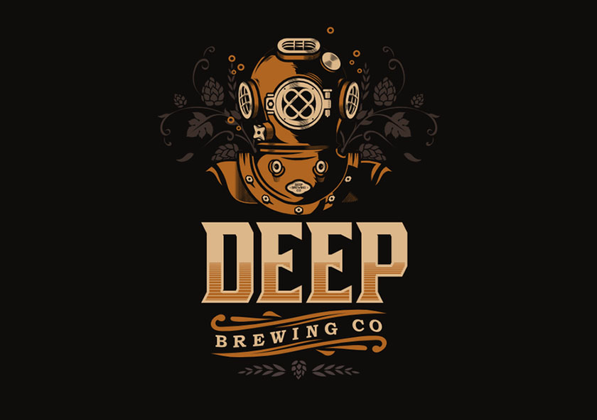 深海潛水員標志設計