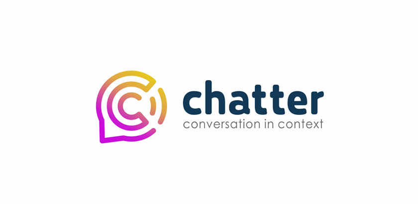 在講話泡泡中用字母“c”的圓形標志設計