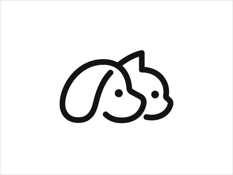 貓與狗的標(biāo)志logo設(shè)計(jì)