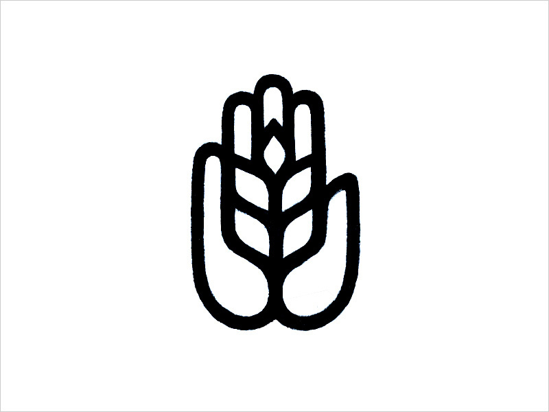 手和小麥的標(biāo)志logo設(shè)計(jì)