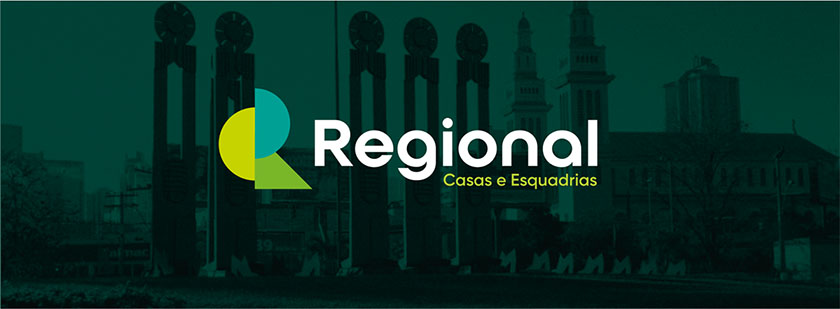 Regional house 房產中介品牌視覺形象vi設計，充滿活力的幾何色塊風格