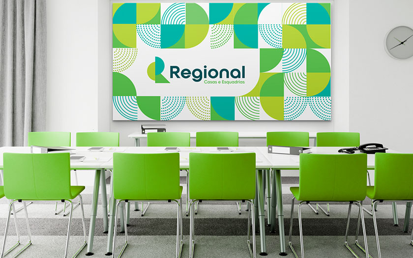 Regional house 房產中介品牌視覺形象vi設計,充滿活力的幾何色塊風格 Regional house 房產中介品牌視覺形象vi設計,充滿活力的幾何色塊風格