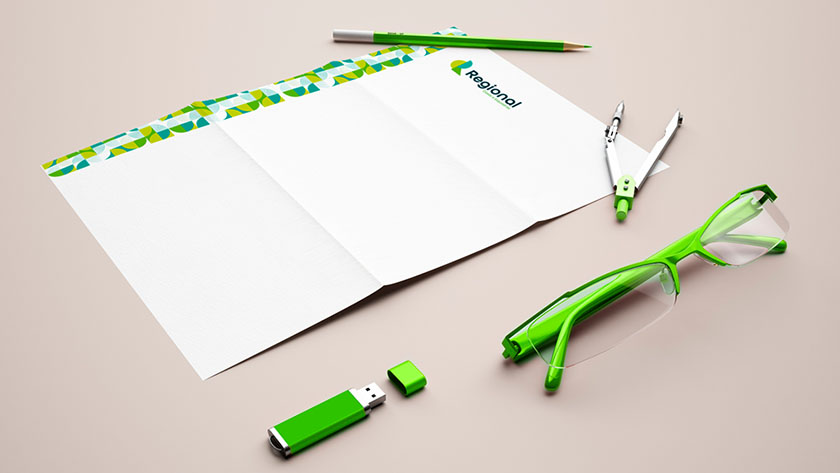 Regional house 房產中介品牌視覺形象vi設計,充滿活力的幾何色塊風格 Regional house 房產中介品牌視覺形象vi設計,充滿活力的幾何色塊風格