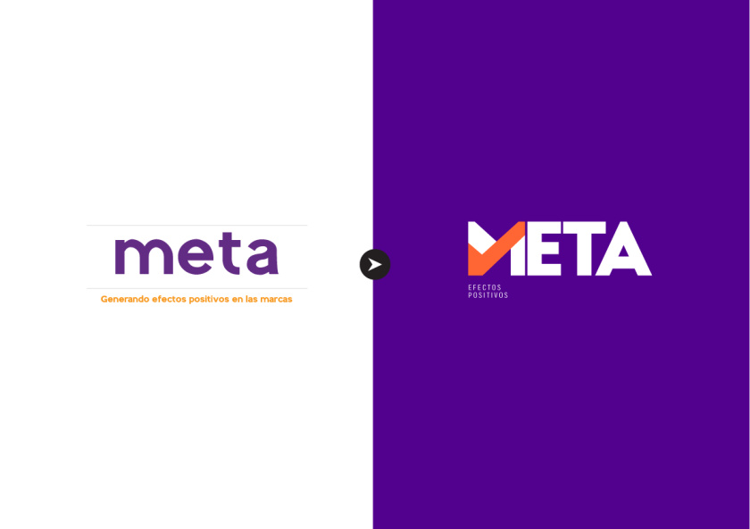 Meta品牌vi設(shè)計，充滿激情的橙色與紫色配色
