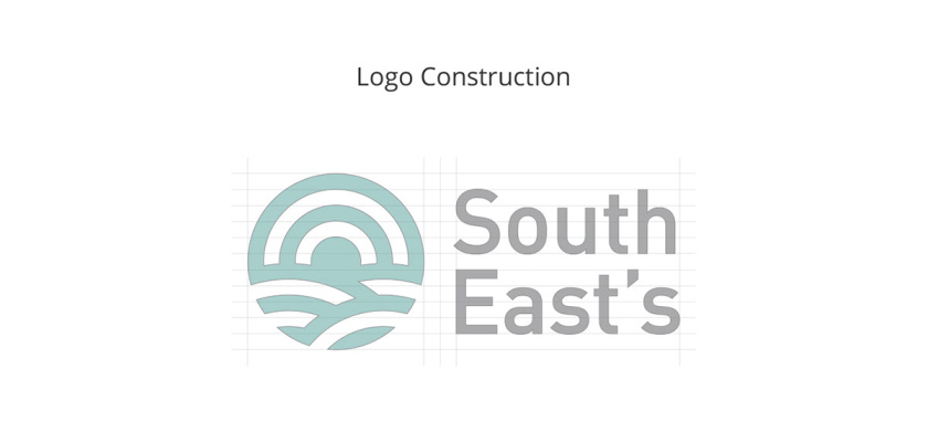 South East''s 人造絲紡織原料成分品牌logo設(shè)計vi設(shè)計，太陽農(nóng)田纖維元素