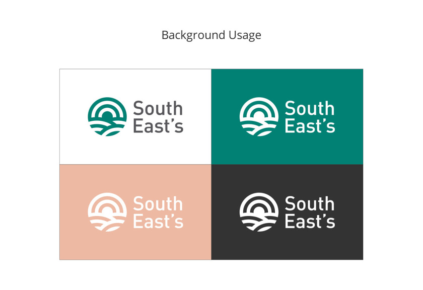 South East''s 人造絲紡織原料成分品牌logo設(shè)計vi設(shè)計，太陽農(nóng)田纖維元素