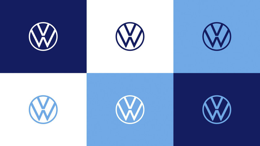 大眾汽車扁平簡約風新logo設計 大眾汽車扁平簡約風新logo設計